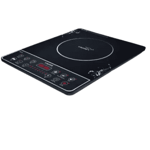V-Guard VIC 25 Induction Cooktop | 2000 W | Electric Induction Stove with Preset Indian Menu | Temperature Control | Push button | Auto cutoff | Polished Glass