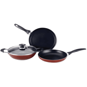 Nolta  Non-Stick Coated Cookware Set | Popular Series |  4 Pcs | Induction Bottom | Aluminium