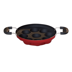 Impex Premium Non Stick Paniyarakkallu Unniyappa Chatty | 9 Pits | Red