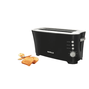 HAVELLS Feasto Pop Up Toaster | 4 Slice | 1350 W | Black