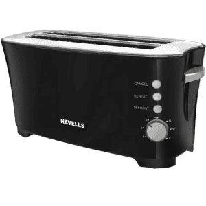 HAVELLS Feasto Pop Up Toaster | 4 Slice | 1350 W | Black