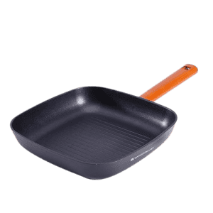 Wonderchef Caesar Forged Virgin Aluminium Grill Pan | 24cm | Greblon C3 | Non-stick Coating | PFOA Free German Beechwood Handles | Black