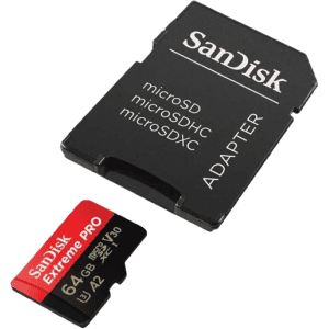 SanDisk Extreme PRO Memory Card With Adapter | 64 GB | 200 MB/s