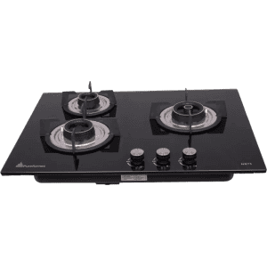 PureFlames Cook Hob Auto Ignition | 3 Burner | Black | S 70