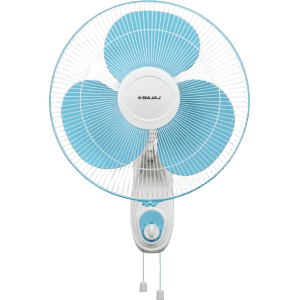 Bajaj Esteem Wall Fan | 3 Blade | 400 mm| Icy Blue & White