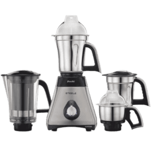 Preethi Steel Supreme Mixer Grinder | 750 W | 4 Jars | Silver Black | MG-208