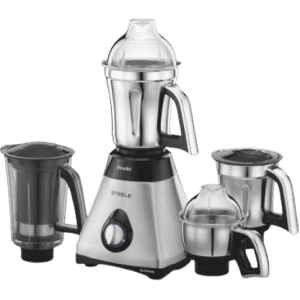 Preethi Steel Supreme Mixer Grinder | 750 W | 4 Jars | Silver Black | MG-208