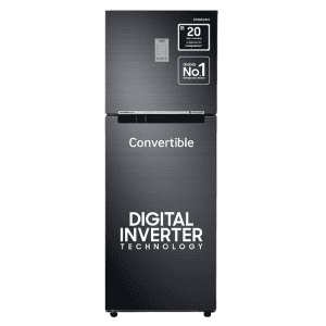 Samsung Digital Inverter Frost-Free Double Door Refrigerator | 236L | 3 Star | Convertible 3 In 1 | Luxe Black | RT28C3733BX/HL