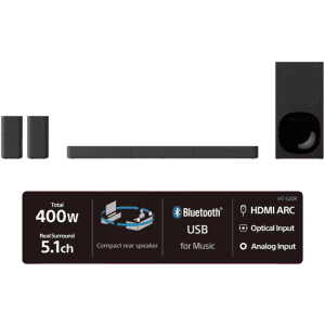 SONY Bluetooth Soundbar | Dolby Digital | 400 W | Black | HT-S20R
