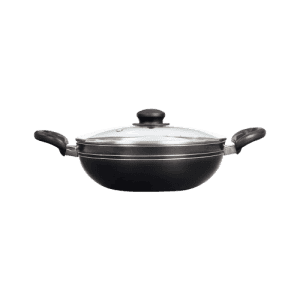 Blueberry Nonstick Kadai with Glass Lid | 3 Layer Coating | Induction Base | 3mm Thickness | 24cm
