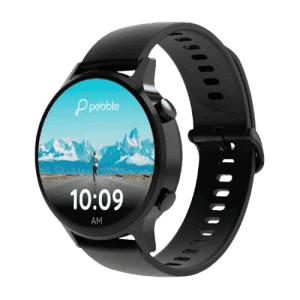 PEBBLE Multi Sports Mode Smart watch | Unisex Vast | 1.43 | Amoled Display Bluetooth Calling | Jet Black | PFB207