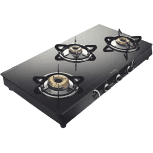 Preethi Blu Flame Sparkle Glass Manual Gas Stove | 3 Burners