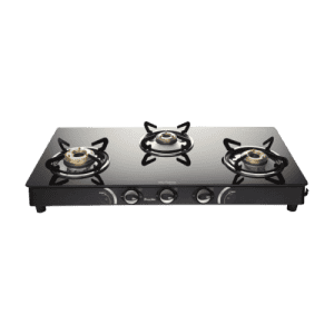 Preethi Blu Flame Sparkle Glass Manual Gas Stove | 3 Burners