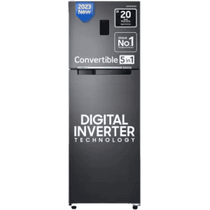 Samsung Frost Free Double Door Convertible Refrigerator | 322 L | 2 Star | Elegant Inox | RT37C4522S8/HL