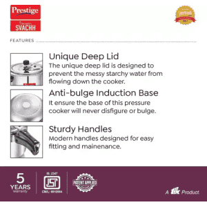 Prestige Nakshatra Svachh Pressure Cooker | 8 L