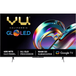 Vu The GloLED Series 4K Smart LED Google TV | 139 cm (55 Inch) | Grey