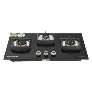PUREFLAMES Nexo 3 Burner 70 Gas Hob | Black