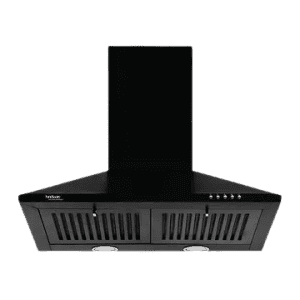 hindware Myra 60cm | 1000m3 hr | Ducted Auto Clean Wall Mounted Chimney with Push Button Control | Black