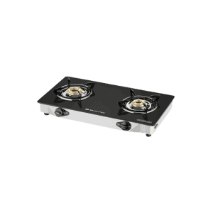 Bajaj CGX2 Eco Glass Top 2 Burner |  Stainless Steel | Black Gas Stove | 450512