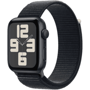Apple Watch SE | GPS + Cellular 44mm Midnight Aluminium Case with Midnight Sport Loop  | Midnight Strap