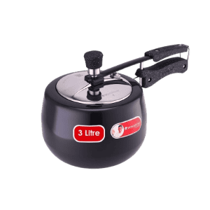 Wonderchef Taurus Hard Anodized Inner Lid Pressure Cooker | 3 L | Black