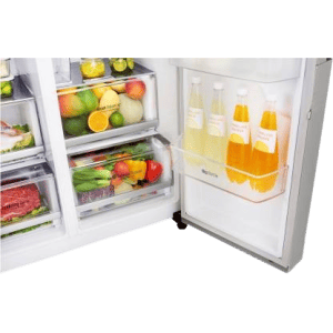 LG 668 L Frost Free Side by Side Refrigerator with with Instaview and Smart ThinQ | WiFi Enabled | Noble Steel | GC-X247CSAV