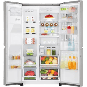 LG 668 L Frost Free Side by Side Refrigerator with with Instaview and Smart ThinQ | WiFi Enabled | Noble Steel | GC-X247CSAV