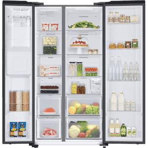 Samsung Side by Side Refrigerator | Convertible 5 In 1 Digital Inverter | 633 L | Black Matt | RS78CG8543B1HL