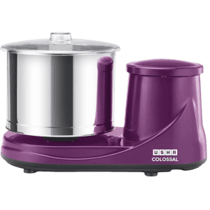 USHA Colossal 2 Stones Wet Grinder | with Coconut Scrapper & Atta Kneader | 2 L
