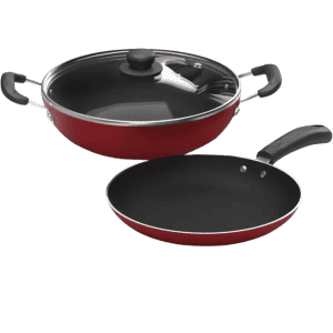 IMPEX KF 2424 Nonstick cookware set kadai pan 24cm + Frypan 24cm Kadhai 24 cm diameter