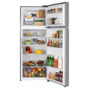 LG 466 L | 2 Star Frost Free Double Door Refrigerator with Door Cooling Plus | Shiny Steel | GL-T492MPZY