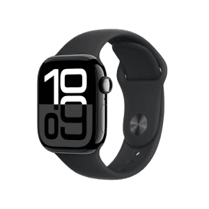 Apple Watch Series 10 | GPS | 42mm | M/L | Jet Black Aluminium with Sport Band | Black Strap | MWWF3HN/A