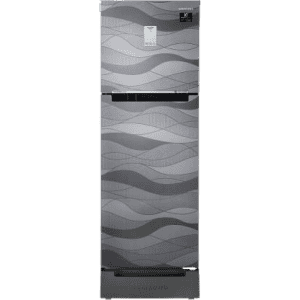 SAMSUNG 244 L Frost Free Double Door 3 Star Convertible Refrigerator with Base Drawer with Curd Maestro  | RT28T3C23NV/HL | Inox Wave