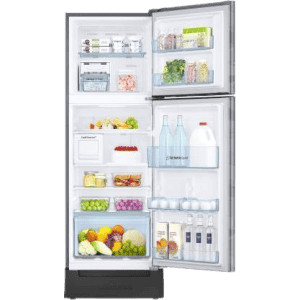 SAMSUNG 244 L Frost Free Double Door 3 Star Convertible Refrigerator with Base Drawer with Curd Maestro  | RT28T3C23NV/HL | Inox Wave
