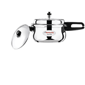 Butterfly Present Stainless steel cute 2.0 liter cooker with extra glass Lid 2 ltr Induction Bottom Pressure Cooker