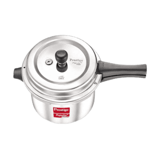 Prestige Popular Plus Svachh  | 5 L |  Virgin Aluminium Spillage Control Outer Lid Pressure Cooker | Silver | 10173