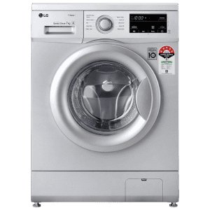 LG 7 Kg 5 Star Inverter Touch Control Fully-Automatic Front Load Washing Machine | HM1207SDL | Silver