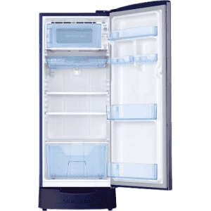 SAMSUNG 192 L Direct Cool Single Door 3 Star Refrigerator with Base Drawer | RR20T182YUT/HL | Pebble Blue