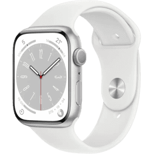 Apple Watch | MP6N3HN/A |Series 8 |  45 mm | Silver Aluminum Case with White Sport Band | GPS