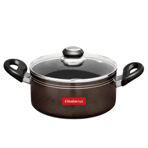Blueberry’s RUBY Nonstick Biriyani Pot with Glass Lid | 2.5L | 20 cm | Gas Stove and Induction Based