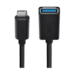 Belkin OTG Cable | F2CU036btBL | High Speed Metal Shield Reversible | Black