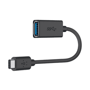 Belkin OTG Cable | F2CU036btBL | High Speed Metal Shield Reversible | Black