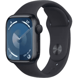 Apple Watch Series 9 | GPS 41mm Midnight Aluminium Case with Midnight Sport Band | Midnight Strap