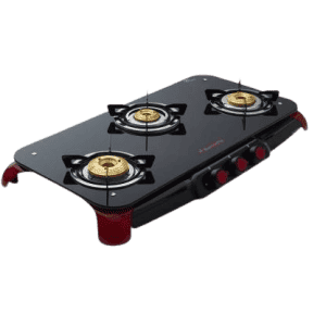 Butterfly Signature Glass Top Manual Gas Stove | 3 Burners