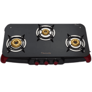 Butterfly Signature Glass Top Manual Gas Stove | 3 Burners