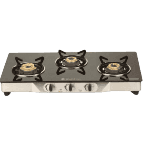 BAJAJ Majesty CGX3 Eco Glass | Stainless Steel Manual Gas Stove | 3 Burners