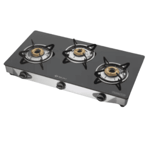 BAJAJ Majesty CGX3 Eco Glass | Stainless Steel Manual Gas Stove | 3 Burners