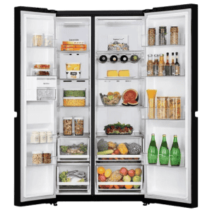 LG Side by Side Refrigerator | Frost Free with Smart Inverter Compressor | 650 Litres | 3 Star | Black Mirror | GLB257DBM3