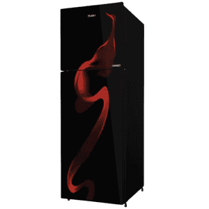 Haier Frost Free Double Door Refrigerator | 240 L | 2 Star | Spiral Black Glass | HRF-2902CSG-P