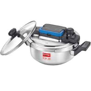 Prestige Svachh Flip-on Mini Stainless Steel Pressure Cooker | Spillage Control | 2 L | 18 cm | 20164